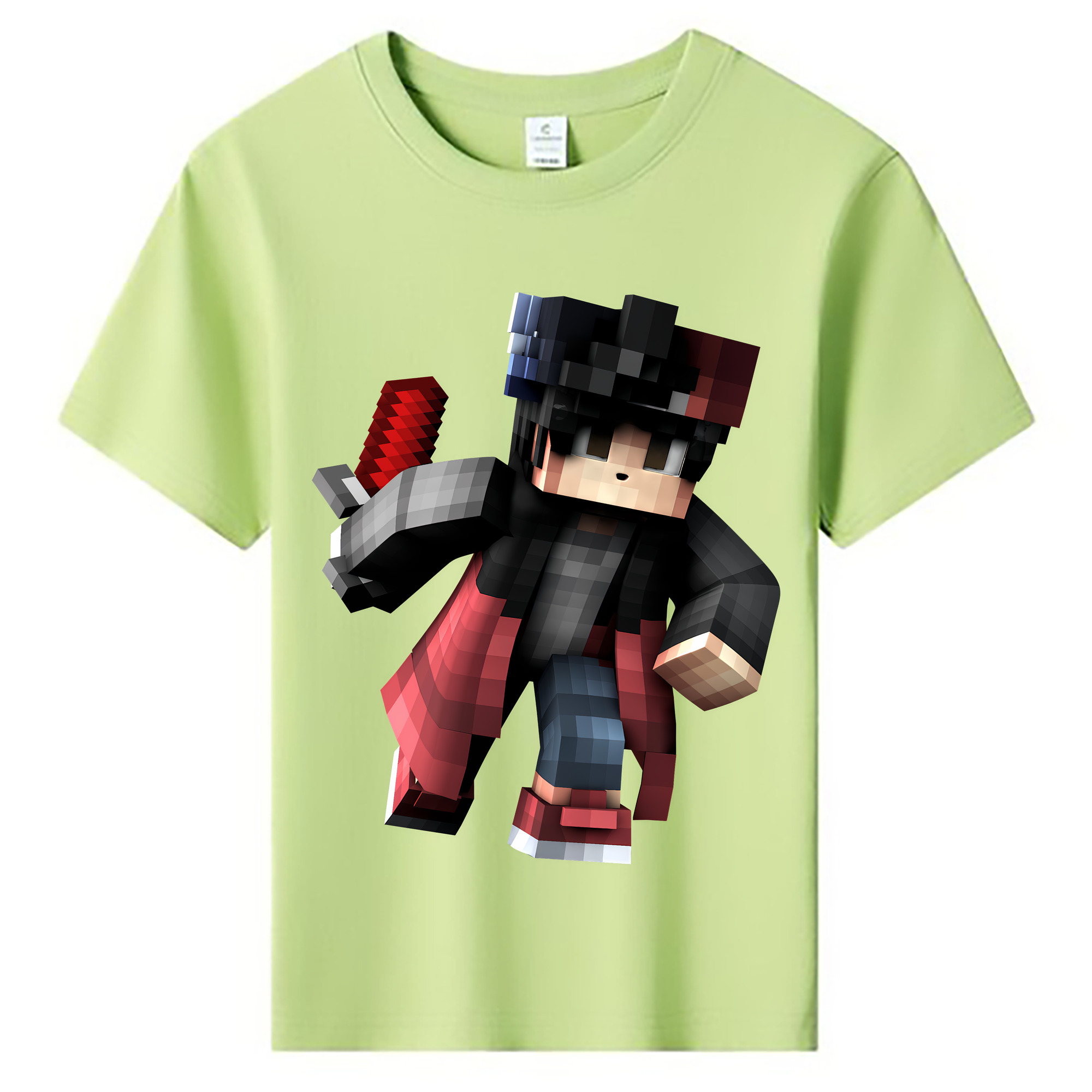 （画像用） マインクラフト ブロックの世界 Minecraft MC Block world 綿100％キッズTシャツ（フロントプリント）